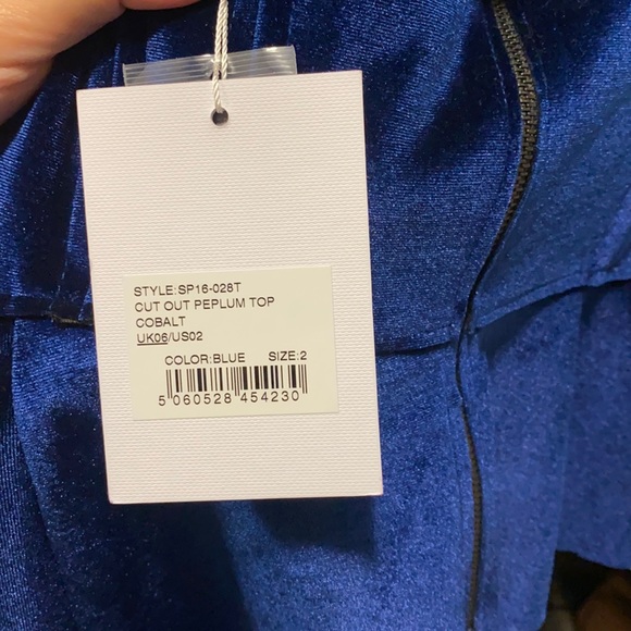 Self Portrait Off-the-Shoulder Velvet Peplum Top - Picture 5 of 5